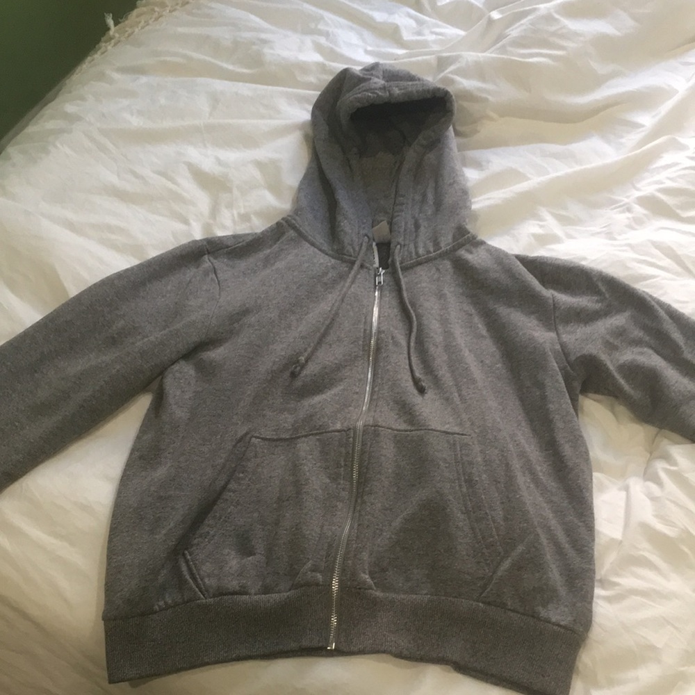 Grey zip up hoodie